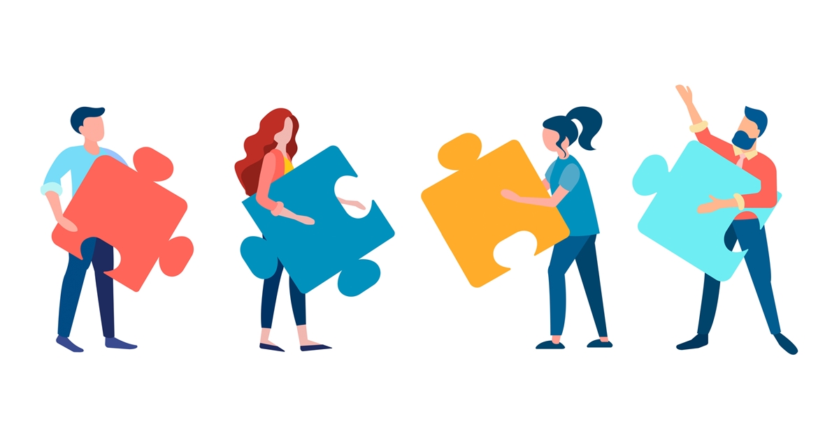 Company team working